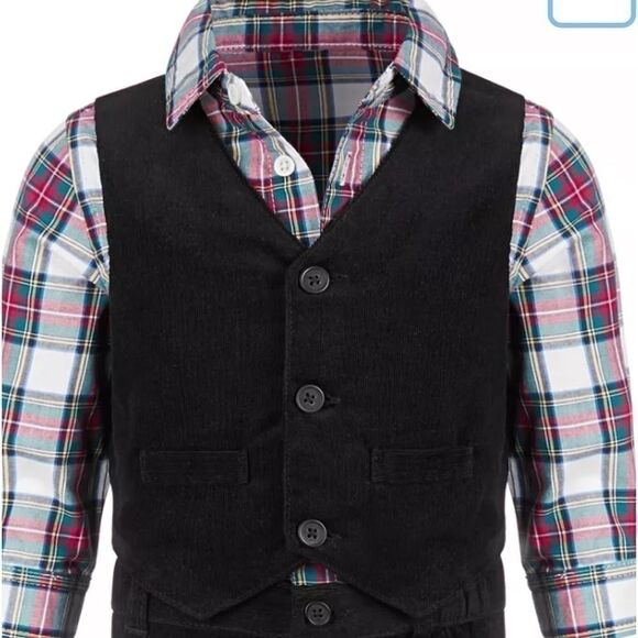 FIRST IMPRESSIONS
Baby Boy Corduroy shirt and vest 3Pc Set - Picture 3 of 5